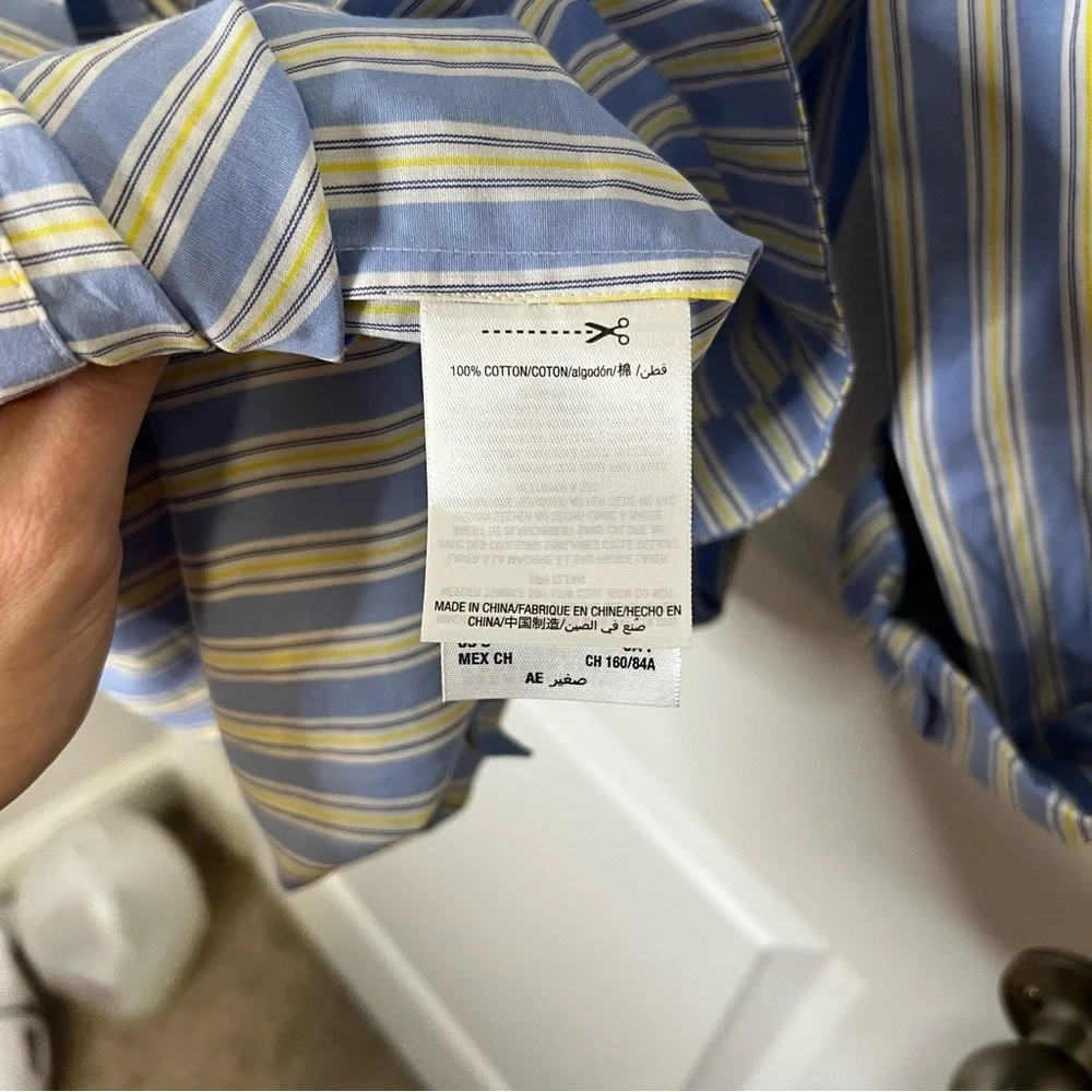 Juicy Couture Black Label Dress Size‎ Small Blue Yellow White Stripe Cotton